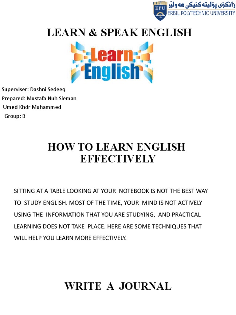 Effective English Learning Techniques | PDF | English Language ...
