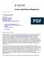 Coronavirus Force Majeure Clauses