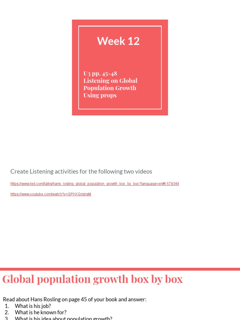 Week 12 Power Point | Descargar gratis PDF | Population Growth | World ...