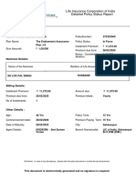 Life Insurance Corporation of India Detailed Policy Status Report