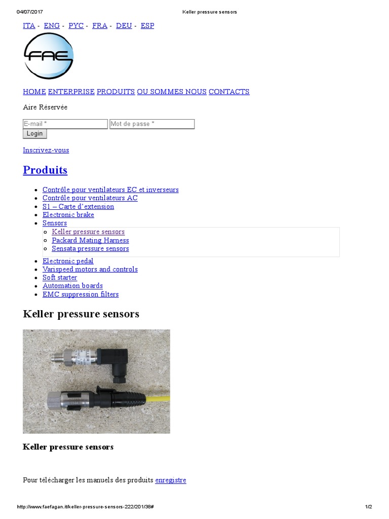 Keller Pressure Sensors PDF PDF Science Électronique