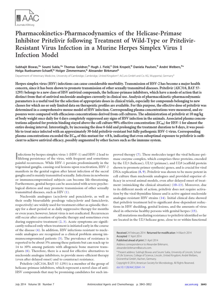 Zac 3843 Download Free PDF Herpes Simplex Dose (Biochemistry)