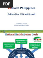 Health Philippines: Deliverables, 2016 and Beyond