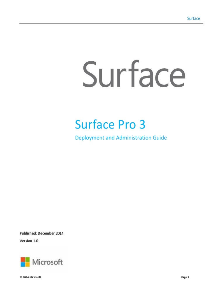 Surface Pro 3 Deployment Administration Guide en | PDF | Operating ...