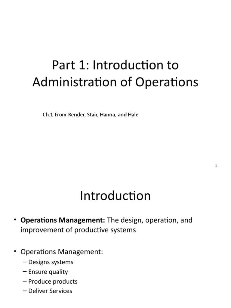 Operations Management Overview and Strategies | PDF | Outsourcing ...