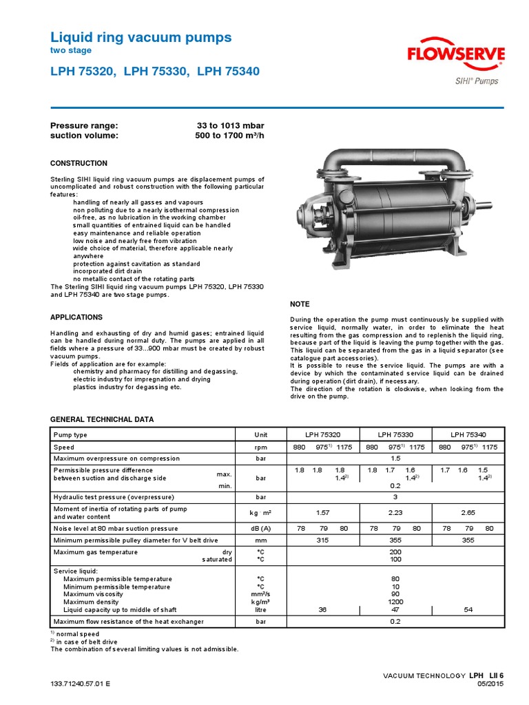 SIHI LPH Two-Stage Vacuum Pumps Overview | PDF | Pump | Vacuum