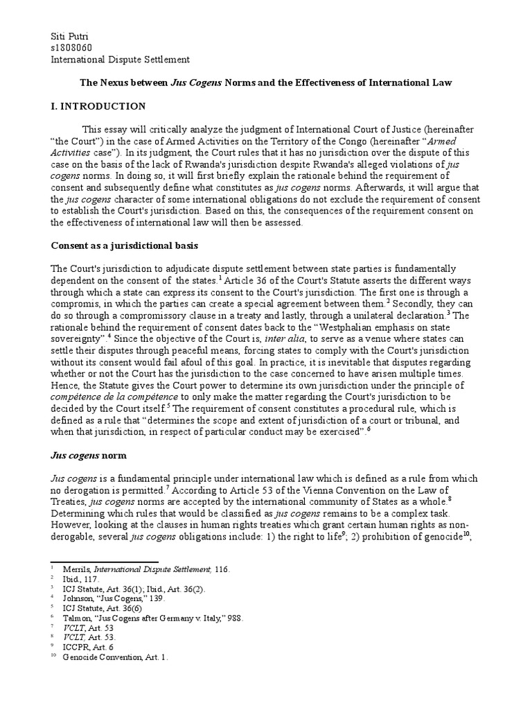 The Nexus Between Jus Cogens Norms and T PDF International Law
