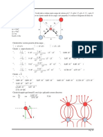 μC, Calcular: a) El campo el éctrico en el punto medio de las cargas más pequeñas, b) realizar el diagrama de líneas de