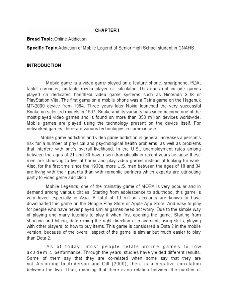 The Relationship Between Mobile Game Addiction and Academic Performance