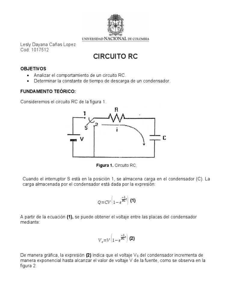 Análisis de Circuito RC y Constantes de Tiempo | PDF | Condensador ...