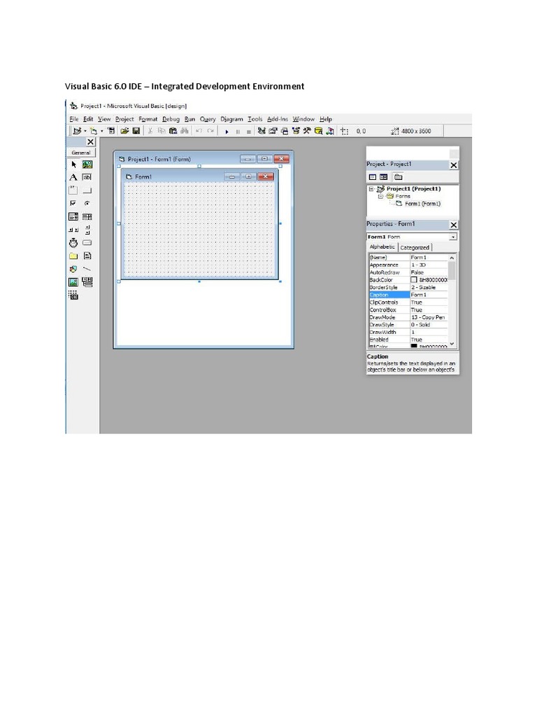 Visual Basic 6.0 IDE - Integrated Development Environment | PDF ...