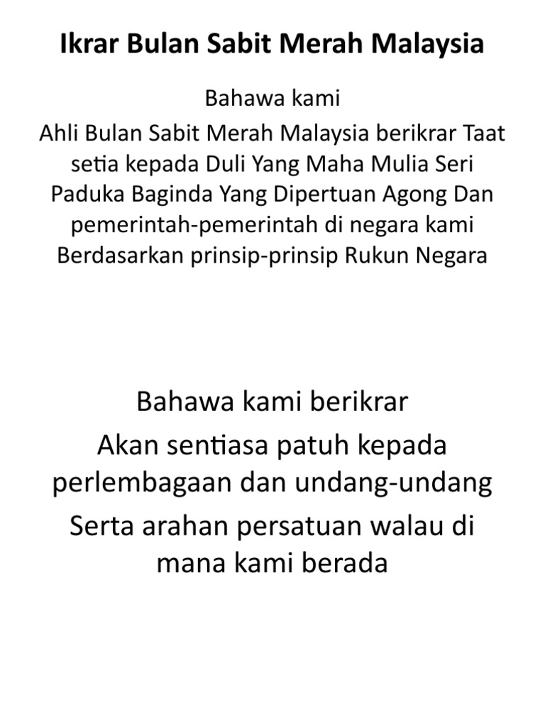 Ikrar Bulan Sabit Merah Malaysia Pdf