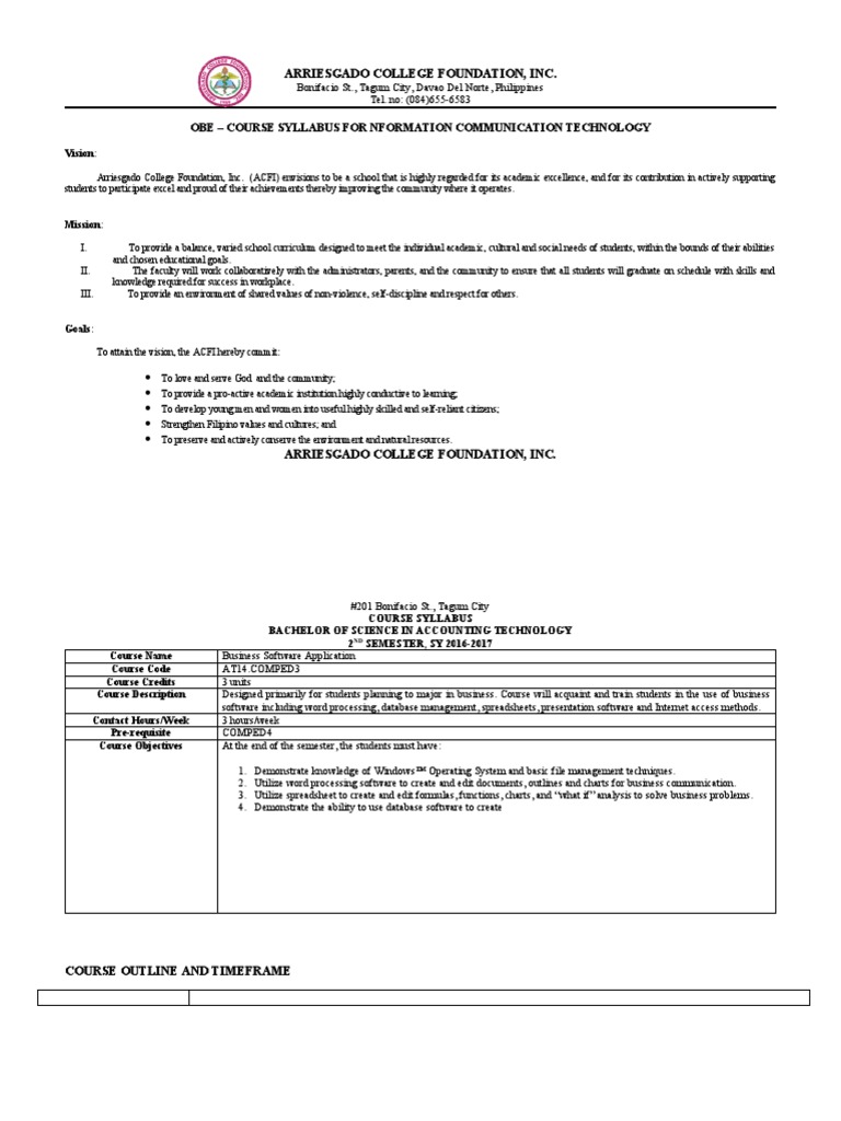 Syllabus (Business Software Application) | PDF | Emotions | Neuron
