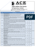 GATE-2021 Online Test Series: Civil Engineering - Schedule