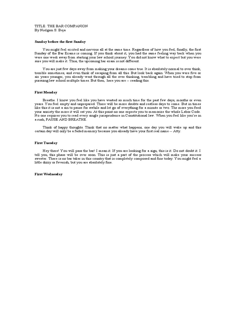 Bar Exam Preparation Guide | PDF