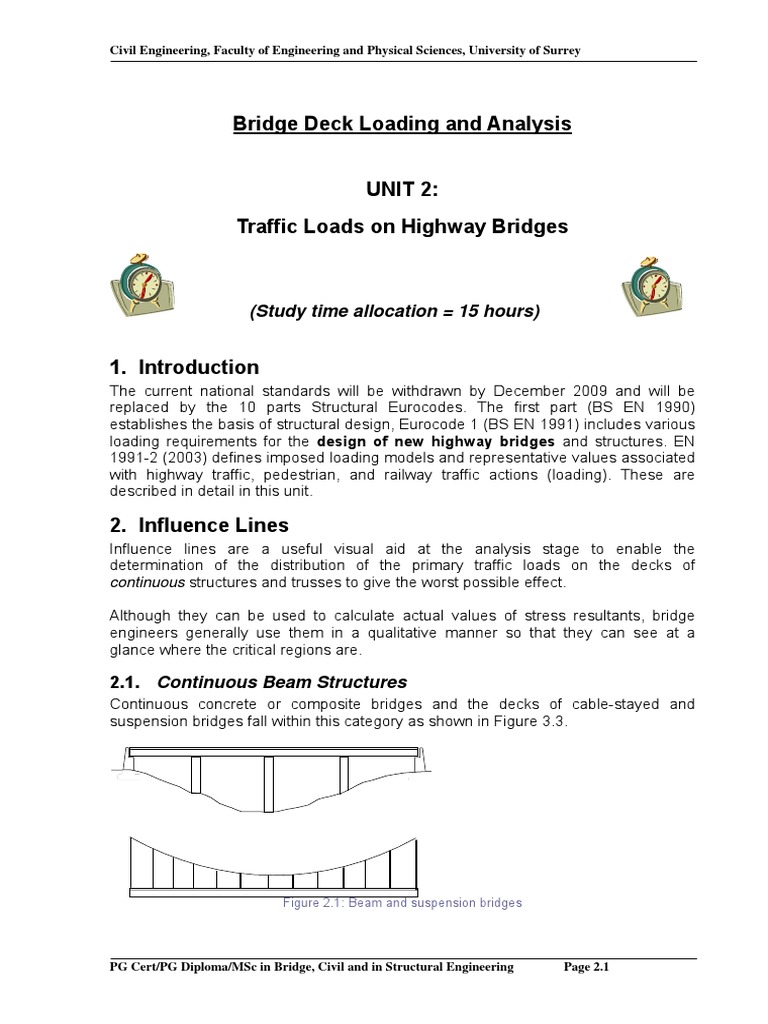 Bridge Engineering Analysis at Surrey | PDF | Bridge | Lane