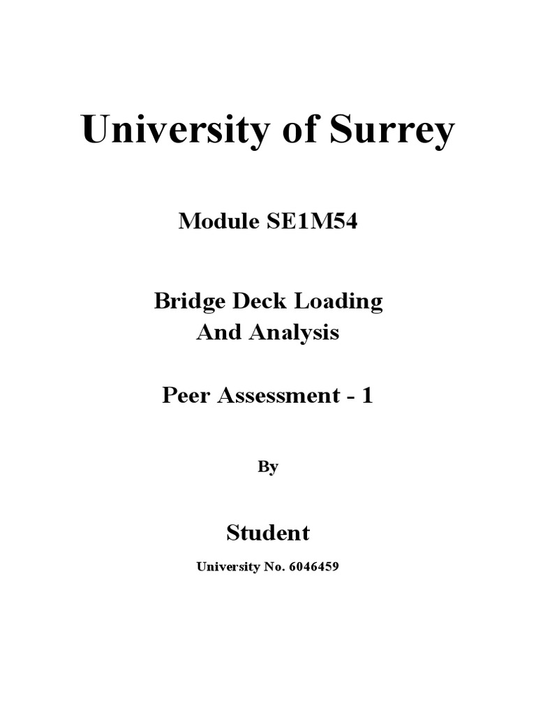SE1M54 Course Works P1 PDF Bridge Lane