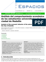 Análisis Del Comportamiento Económico de Los Estudiantes Universitarios de La Ciudad de Medellín