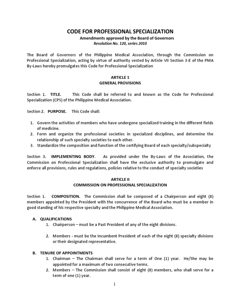 Code for Medical Specialization in PH | PDF | Specialty (Medicine ...