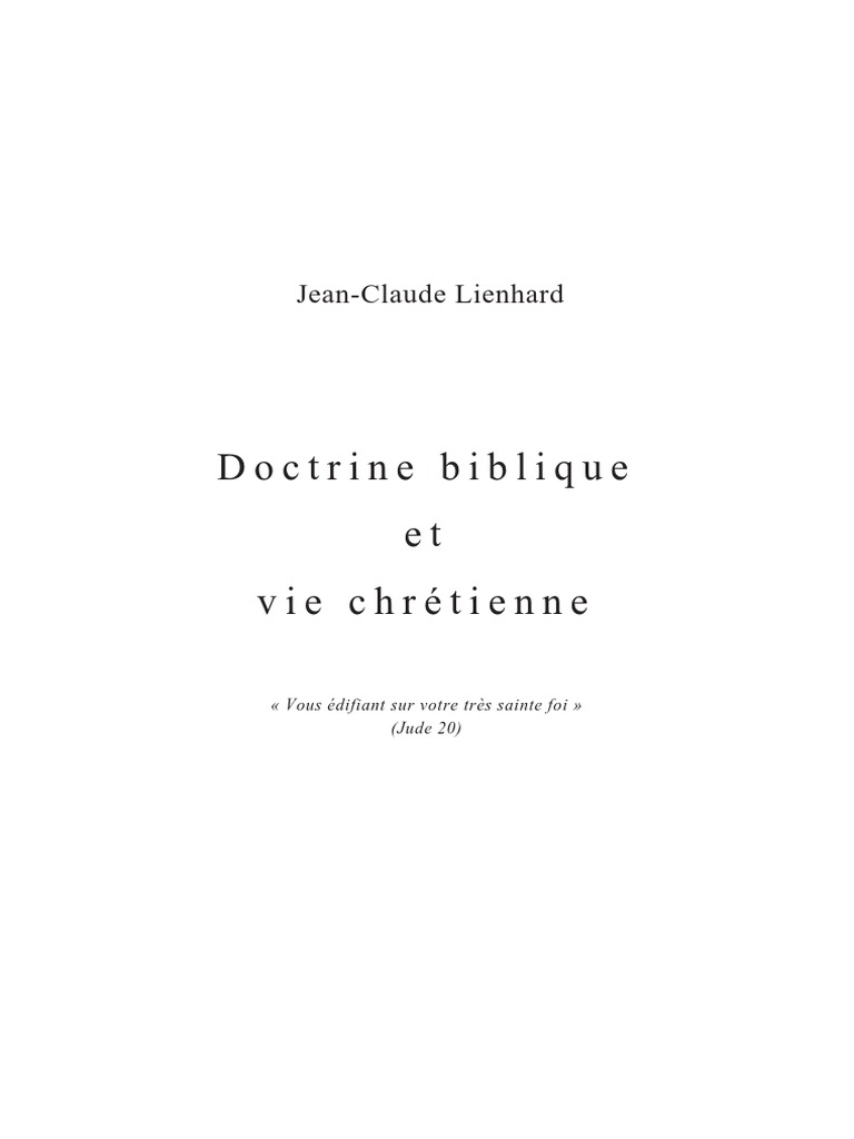 Doctrine Biblique Et La Vie Chretienne Extrait PDF | PDF | Bible | Dieu