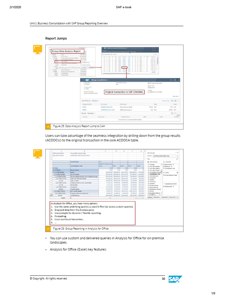 Unit 1: Business Consolidation With SAP Group Reporting Overview | PDF