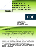 Internet Addiction and Academic Performance of Grade 12 Animations Student in Northlink Technological College