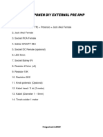 List Komponen Diy External Pre Amp PDF