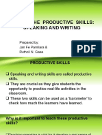 Testing The Productive Skills: Speaking and Writing: Prepared By: Jan Fe Pamilara & Ruthcil N. Gaas