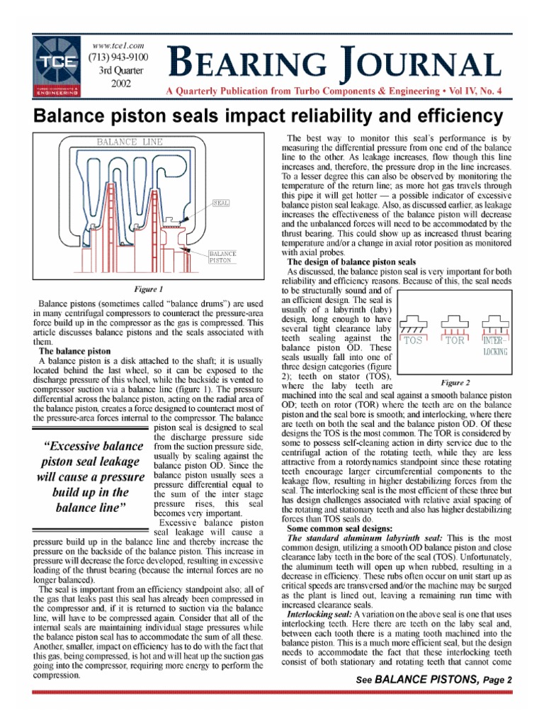 Balance Piston in Centrifugal Compressor | PDF
