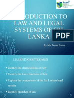 Introduction To Law and Legal Systems of Sri Lanka: by Ms. Jayani Perera