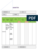 COVID 19 Risk Assessment Form: Assessors Name Date Time Work Area