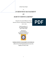 "Human Resource Management IN Maruti Udhyog Limited": A Minor Project Report On