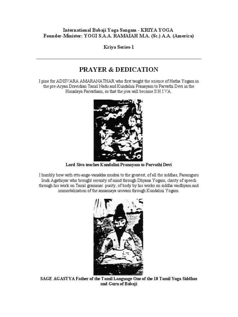 Kriya Yoga and Yogi S.A.A. Ramaiah | PDF | Āstika | Yoga
