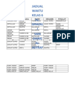 Jadual Waktu Kelas 6 AL-Ghazal I SMA (JAIM) AL - Asyraf: Isnin Selasa Rabu Khamis Jumaat