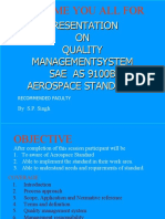 Presentation ON Quality Managementsystem Sae As 9100B Aerospace Standard