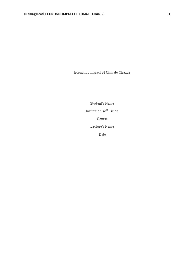 Economic Impact of Climate Change | PDF | Effects Of Global Warming ...