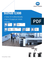 Bizhub C308: Colour A3 Multifunctionality Up To 30 Pages Per Minute