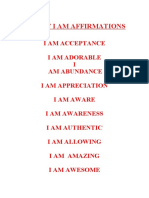 LIST OF I AM AFFIRMATIONS A-C