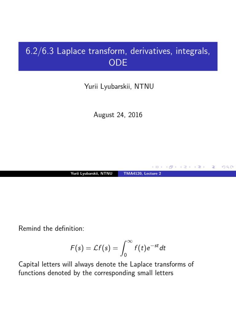 An Introduction to Applying Laplace Transforms to Solve Ordinary