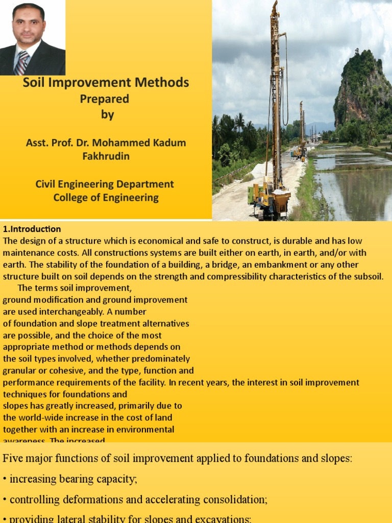 Effective Soil Improvement Techniques | PDF | Concrete | Natural Materials