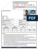 Cat 2019 Score Card: Common Admission Test 2019 (Cat 2019) Indian Institutes of Management