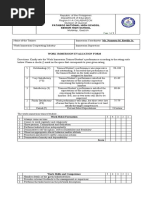 Work Immersion Evaluation Form