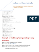 Expressing Certainty and Uncertainty in English (Expressions +dialogue)