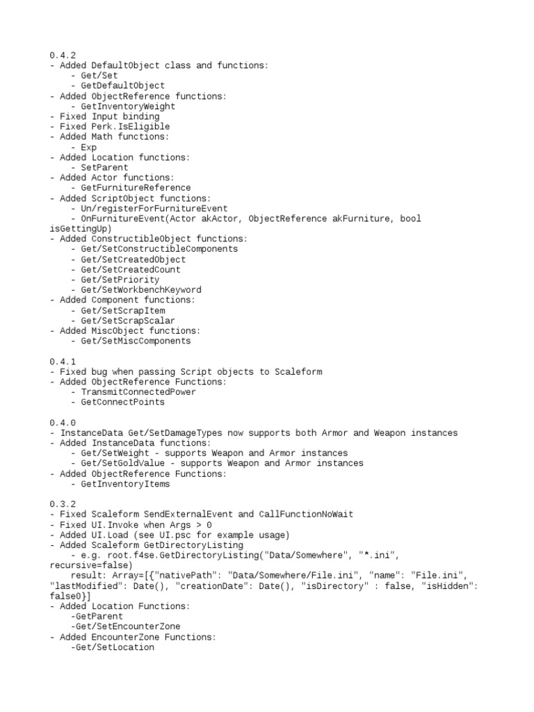 F4se Whatsnsew Runtime System Software Release Life Cycle