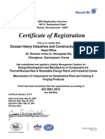 Certificate of Registration: Doosan Heavy Industries and Construction Co - LTD