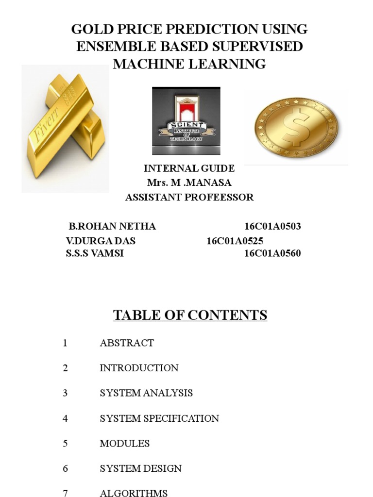 Gold Price Prediction Using Machine Learning | PDF | Regression ...