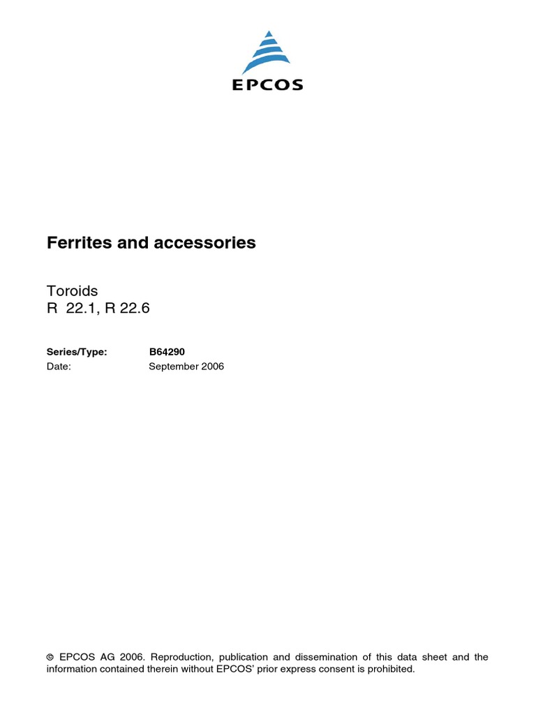 Ferrites and Accessories Data Sheet Data Sheet PDF Soldering