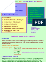 Thermal Effect: 1. Cause of Heating Effect 2. Joule's Law 3. Electric Power and Electric Energy 4. Electric Fuse 5. Maximum Power Theorem