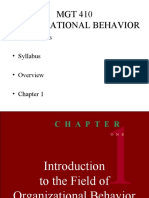 MGT 410 Organziational Behavior: - Expectations - Syllabus - Overview - Chapter 1