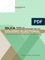 Guia para la Administración de un Colegio Electoral - Elecciones 2020